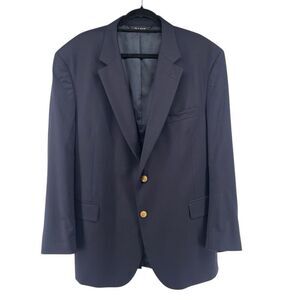 Jos A. Bank Men’s Navy Blazer Sport Coat 48” Chest Gold Buttons Classic Fit